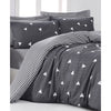 Completo letto - 1 copripiumino 220 x 240 cm + 2 federe 60 x 60 cm - 65% cotone, 35% poliestere - Grigio