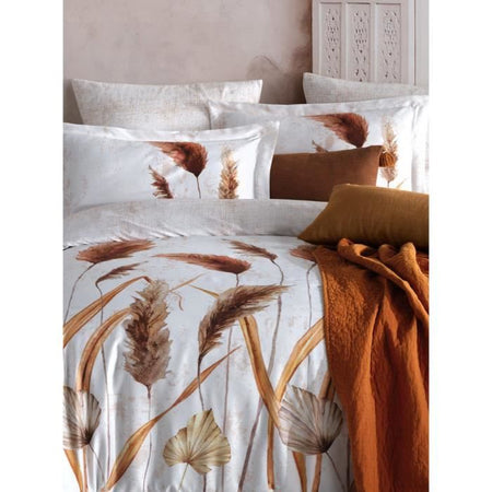 Completo letto - 1 copripiumino 220 x 240 cm + 2 federe 60 x 60 cm - 100% raso di cotone - Bianco