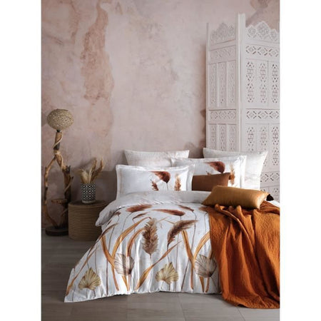 Completo letto - 1 copripiumino 220 x 240 cm + 2 federe 60 x 60 cm - 100% raso di cotone - Bianco