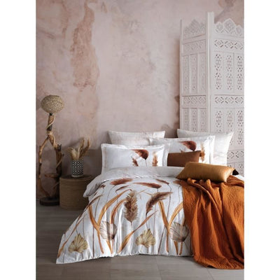Completo letto - 1 copripiumino 220 x 240 cm + 2 federe 60 x 60 cm - 100% raso di cotone - Bianco