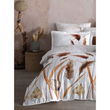 Completo letto - 1 copripiumino 220 x 240 cm + 2 federe 60 x 60 cm - 100% raso di cotone - Bianco