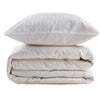 Completo letto - 1 copripiumino 220 x 240 cm + 2 federe 60 x 60 cm - 80% cotone, 20% poliestere - Crema