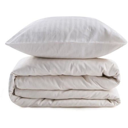 Completo letto - 1 copripiumino 220 x 240 cm + 2 federe 60 x 60 cm - 80% cotone, 20% poliestere - Crema