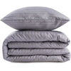 Completo letto - 1 copripiumino 220 x 240 cm + 2 federe 60 x 60 cm - 80% cotone, 20% poliestere - Grigio