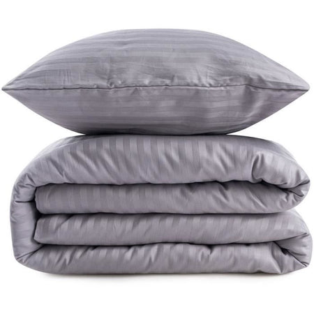 Completo letto - 1 copripiumino 220 x 240 cm + 2 federe 60 x 60 cm - 80% cotone, 20% poliestere - Grigio