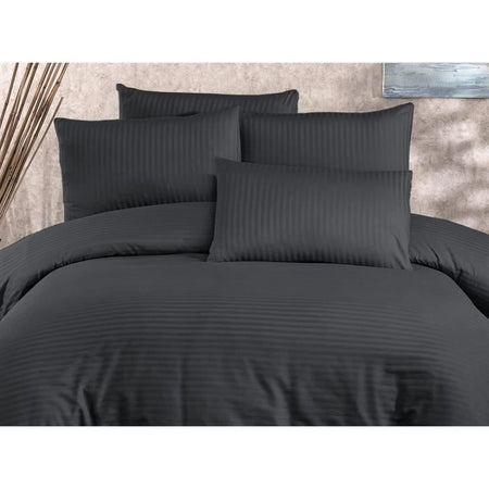 Completo letto - 1 copripiumino 220x240 cm + 2 federe 60x60 cm - 80% cotone, 20% poliestere - Antracite