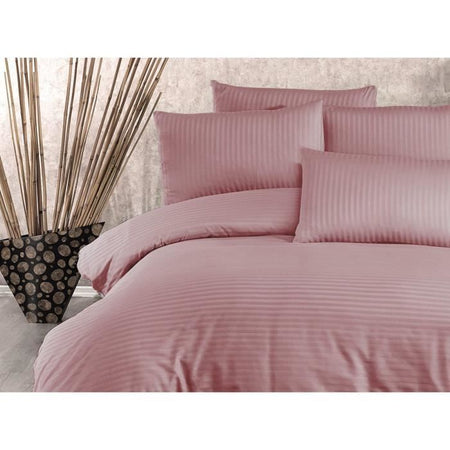 Completo letto - 1 copripiumino 220 x 240 cm + 2 federe 60 x 60 cm - 80% cotone, 20% poliestere - Cipria