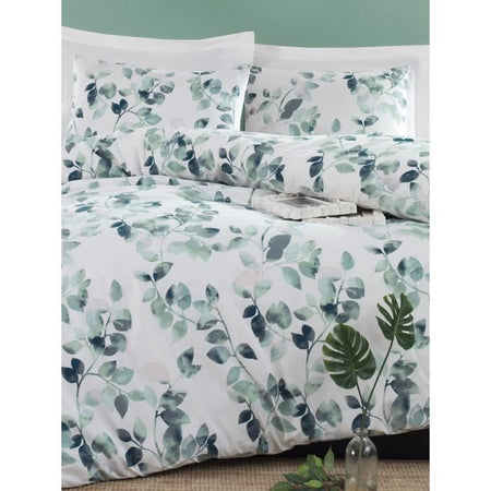 Completo letto - 1 copripiumino 220 x 240 cm + 2 federe 60 x 60 cm - 65% cotone, 35% poliestere - Verde