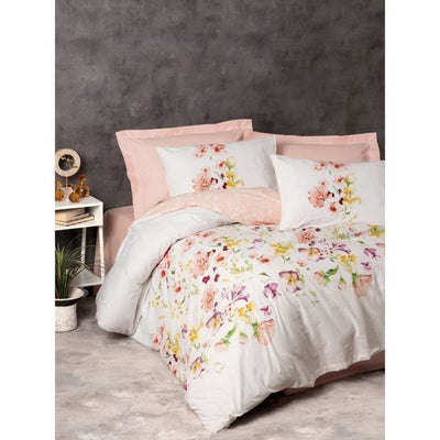 Completo letto - 1 copripiumino 220 x 240 cm + 2 federe 60 x 60 cm - 100% cotone - Bianco