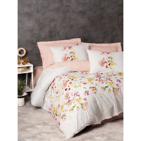 Completo letto - 1 copripiumino 220 x 240 cm + 2 federe 60 x 60 cm - 100% cotone - Bianco