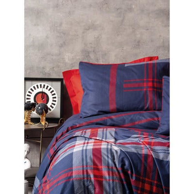 Completo letto - 1 copripiumino 220 x 240 cm + 2 federe 60 x 60 cm - 100% cotone - Rosso