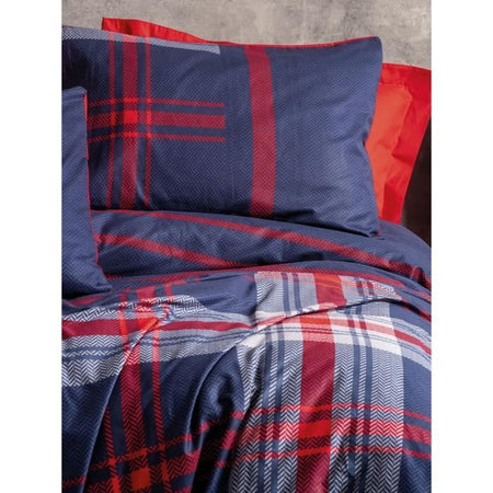 Completo letto - 1 copripiumino 220 x 240 cm + 2 federe 60 x 60 cm - 100% cotone - Rosso