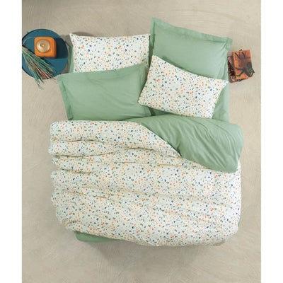Completo letto - 1 copripiumino 220 x 240 cm + 2 federe 60 x 60 cm - 100% cotone - Verde