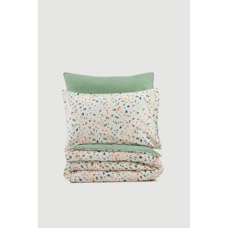 Completo letto - 1 copripiumino 220 x 240 cm + 2 federe 60 x 60 cm - 100% cotone - Verde