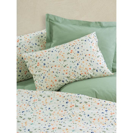 Completo letto - 1 copripiumino 220 x 240 cm + 2 federe 60 x 60 cm - 100% cotone - Verde