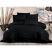 Completo letto - 1 copripiumino 220 x 240 cm + 2 federe 60 x 60 cm - 70% poliestere, 30% cotone - Nero