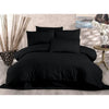 Completo letto - 1 copripiumino 220 x 240 cm + 2 federe 60 x 60 cm - 70% poliestere, 30% cotone - Nero