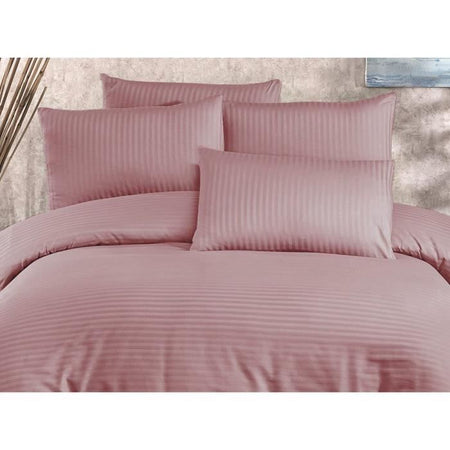 Completo letto - 1 copripiumino 220 x 240 cm + 2 federe 60 x 60 cm - 70% poliestere, 30% cotone - Cipria