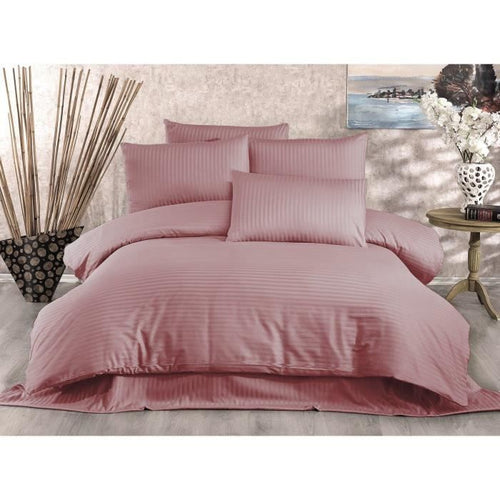 Completo letto - 1 copripiumino 220 x 240 cm + 2 federe 60 x 60 cm - 70% poliestere, 30% cotone - Cipria