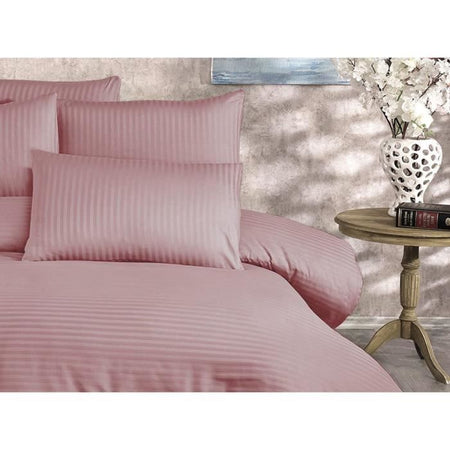 Completo letto - 1 copripiumino 220 x 240 cm + 2 federe 60 x 60 cm - 70% poliestere, 30% cotone - Cipria