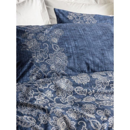 Completo letto - 1 copripiumino 220 x 240 cm + 2 federe 60 x 60 cm - 100% cotone - Blu