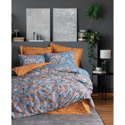 Completo letto - 1 copripiumino 220 x 240 cm + 2 federe 60 x 60 cm - 100% cotone - Senape