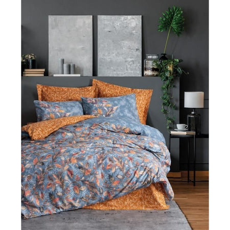 Completo letto - 1 copripiumino 220 x 240 cm + 2 federe 60 x 60 cm - 100% cotone - Senape