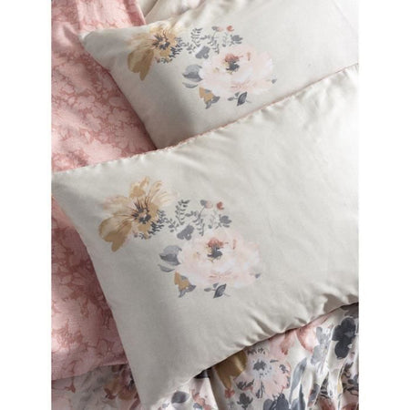 Completo letto - 1 copripiumino 220 x 240 cm + 2 federe 60 x 60 cm - 100% raso di cotone - Cipria