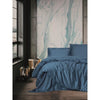 Completo letto - 1 copripiumino 220 x 240 cm + 2 federe 60 x 60 cm - 100% raso di cotone - Blu