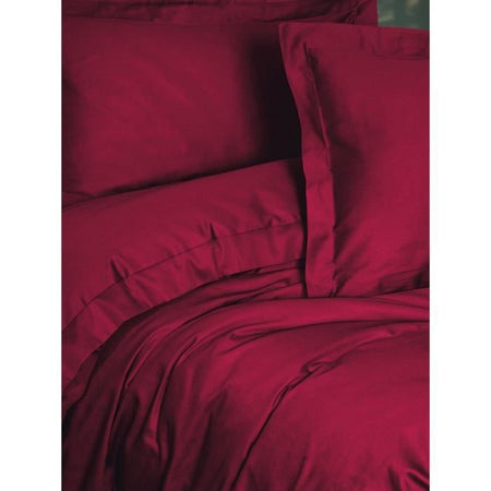 Completo letto - 1 copripiumino 220 x 240 cm + 2 federe 60 x 60 cm - 100% raso di cotone - Rosso