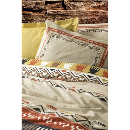 Completo letto - 1 copripiumino 220 x 240 cm + 2 federe 60 x 60 cm - 100% cotone - Senape