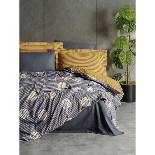 Completo letto - 1 copripiumino 220 x 240 cm + 2 federe 60 x 60 cm - 100% cotone - Grigio