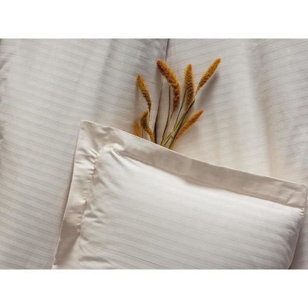 Completo letto - 1 copripiumino 220 x 240 cm + 2 federe 60 x 60 cm - 100% raso di cotone - Ecru