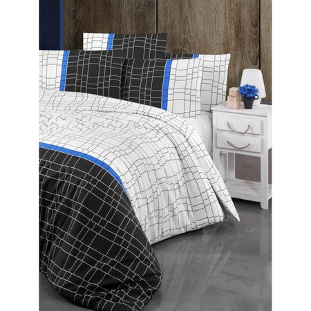 Completo letto - 1 copripiumino 220 x 240 cm + 2 federe 60 x 60 cm - 65% cotone, 35% poliestere - Bianco