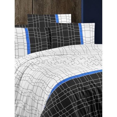 Completo letto - 1 copripiumino 220 x 240 cm + 2 federe 60 x 60 cm - 65% cotone, 35% poliestere - Bianco