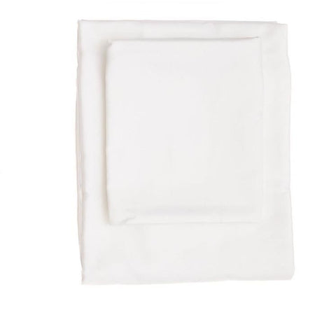 Completo letto - 1 copripiumino 220 x 240 cm + 2 federe 60 x 60 cm - 100% raso di cotone - Bianco