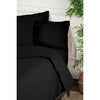 Completo letto - 1 copripiumino 220 x 240 cm + 2 federe 60 x 60 cm - 100% cotone rinforzato - Nero