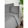 Completo letto - 1 copripiumino 220 x 240 cm + 2 federe 60 x 60 cm - 100% cotone rinforzato - Grigio