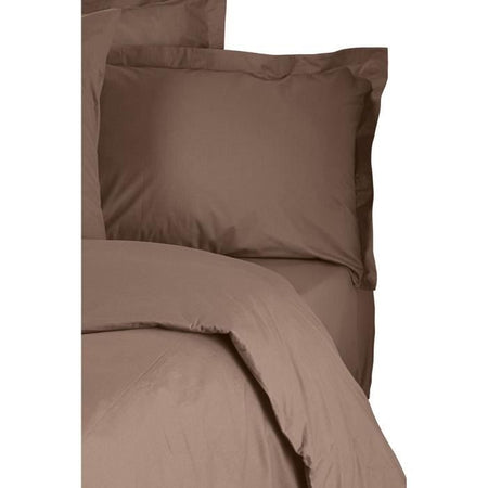 Completo letto - 1 copripiumino 220 x 240 cm + 2 federe 60 x 60 cm - 100% cotone rinforzato - Marrone