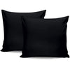 Completo letto - 1 copripiumino 220 x 240 cm + 2 federe 60 x 60 cm - 100% raso di cotone - Nero