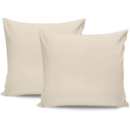 Completo letto - 1 copripiumino 220 x 240 cm + 2 federe 60 x 60 cm - 100% raso di cotone - Crema