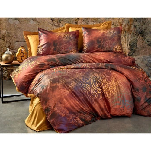Completo letto - 1 copripiumino 220 x 240 cm + 2 federe 60 x 60 cm - 100% poliestere microsatin - Rosso