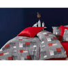 Completo letto - 1 copripiumino 220 x 240 cm + 2 federe 60 x 60 cm - 100% poliestere microsatin - Grigio