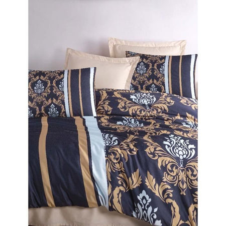 Completo letto - 1 copripiumino 220 x 240 cm + 2 federe 60 x 60 cm - 100% poliestere microsatin - Blu