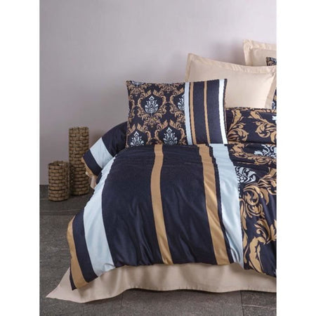 Completo letto - 1 copripiumino 220 x 240 cm + 2 federe 60 x 60 cm - 100% poliestere microsatin - Blu