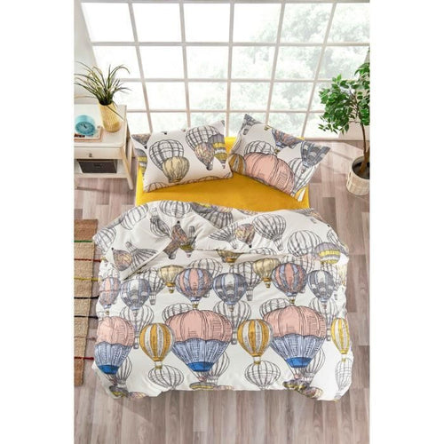 Completo letto - 1 copripiumino 220 x 240 cm + 2 federe 60 x 60 cm - 100% cotone rinforzato - Senape