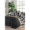 Completo letto - 1 copripiumino 220 x 240 cm + 2 federe 60 x 60 cm - 100% cotone rinforzato - Nero