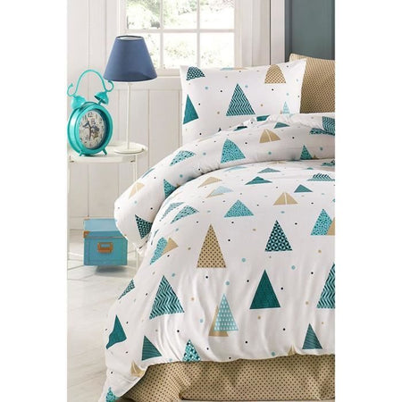 Completo letto - 1 copripiumino 220 x 240 cm + 2 federe 60 x 60 cm - 65% cotone, 35% poliestere - Bianco