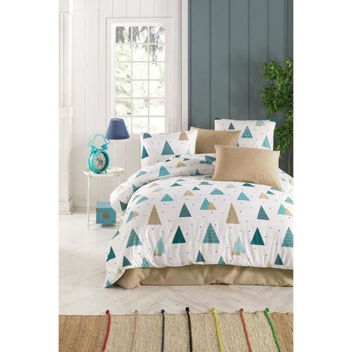 Completo letto - 1 copripiumino 220 x 240 cm + 2 federe 60 x 60 cm - 65% cotone, 35% poliestere - Bianco