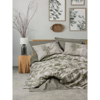 Completo letto - 1 copripiumino 220 x 240 cm + 2 federe 60 x 60 cm - 100% cotone - Cachi